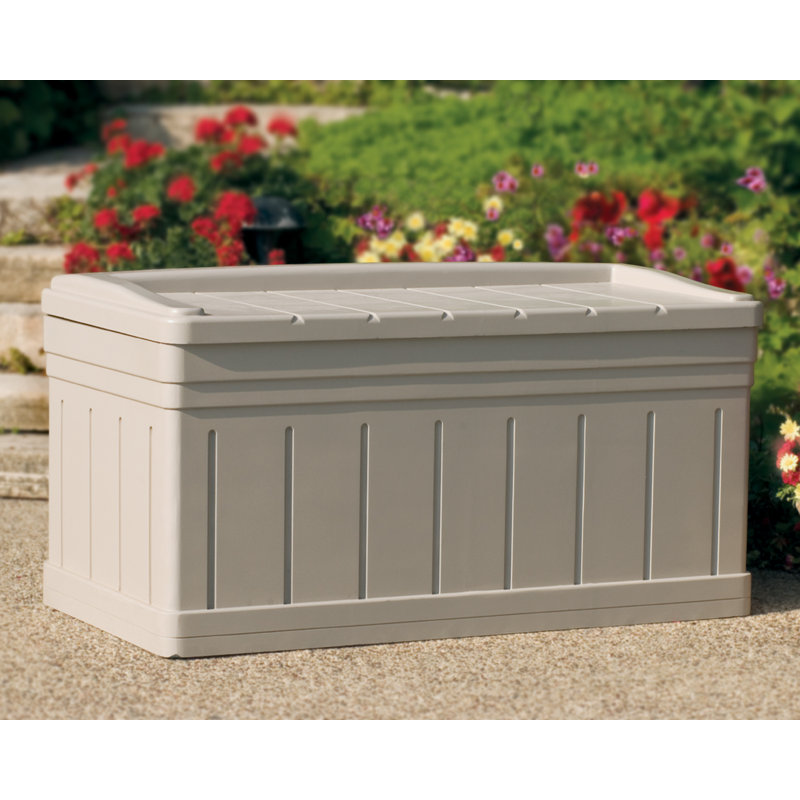 Suncast 129 Gallon Plastic Storage Bench Wayfair
